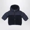 Il Gufo Navy Blue Nylon And Curly Down Jacket In Blue