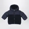 Il Gufo Navy Blue Nylon And Curly Down Jacket In Blue