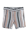 Il Gufo Newborn Boy Shorts & Bermuda Shorts Grey Size 3 Flax, Cotton, Elastane In Grey