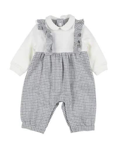 Il Gufo Newborn Girl Baby Jumpsuits & Overalls Grey Size 3 Cotton, Polyamide
