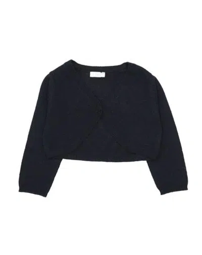 Il Gufo Babies'  Newborn Girl Cardigan Midnight Blue Size 3 Merino Wool, Viscose, Polyamide, Cashmere In Black