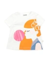 IL GUFO IL GUFO NEWBORN GIRL T-SHIRT WHITE SIZE 3 COTTON