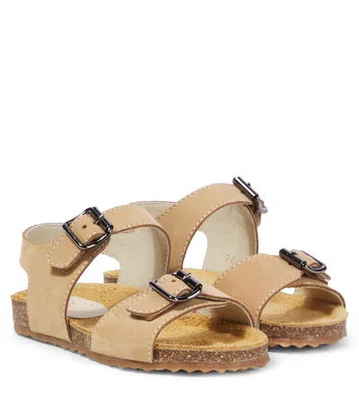 Il Gufo Kids' Nubuck Sandals In Brown