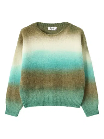 Il Gufo Kids' Ombré-effect Crew-neck Sweater In Green