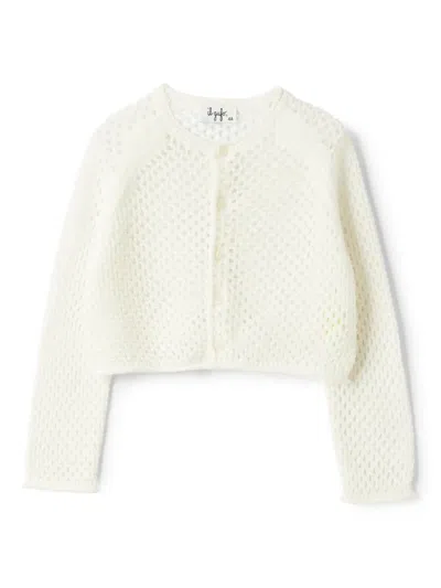 Il Gufo Kids' Open-knit Cardigan In White