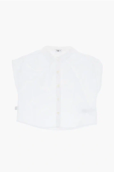 Il Gufo Oversized Shirt With Ruffled Detail In White
