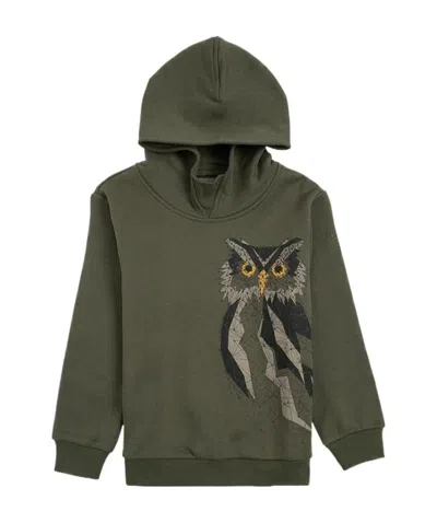 Il Gufo Owl-embroidered Cotton Hoodie In Black
