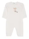 Il Gufo Owl-motif Buttoned Romper In White