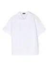 IL GUFO WHITE POLO SHIRT WITH SHORT SLEEVES IN LINEN BOY