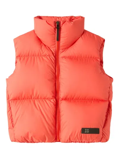 Il Gufo Kids' Padded Gilet In Orange
