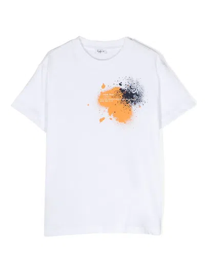 Il Gufo Kids' Paint Splatter-print Cotton T-shirt In White