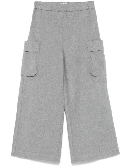 Il Gufo Kids' Palazzo Trousers In Gray