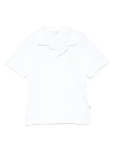 Il Gufo Kids' Palm Tree-embroidered Polo Shirt In White