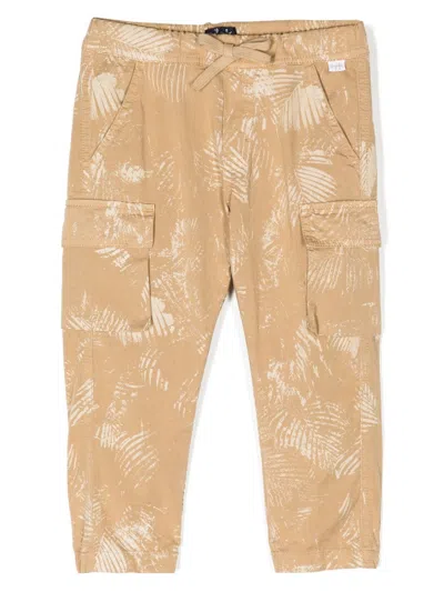 Il Gufo Kids' Palm Tree-print Stretch-cotton Trousers In Brown