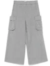 Shop Il Gufo Pantalone Palazzo In Gray
