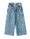 Il Gufo Floral-embroidered Jeans