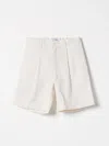 Il Gufo Linen Striped Bermuda Shorts In Weiss