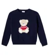 Il Gufo Patch-appliqué Virgin Wool Sweater In Blue