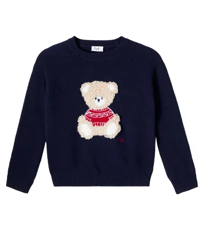 Il Gufo Kids' Patch-appliqué Virgin Wool Sweater In Blue