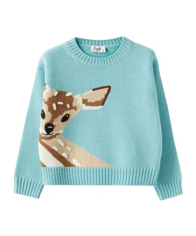 Il Gufo Kids' Patterned-intarsia Knit Jumper In Blue