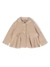 Il Gufo Peplum Buttoned Fleece Coat In Neutrals