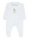 Il Gufo Peter Pan-collar Appliqué Pajamas In Blue