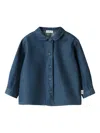 Il Gufo Peter-pan Collar Long-sleeve Shirt In Blue