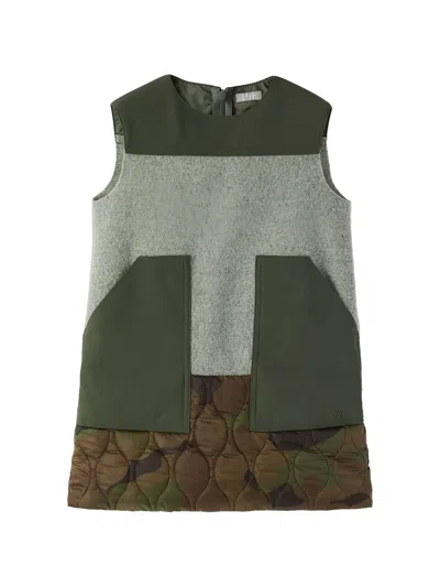 Il Gufo Kids' Pinafore Mini Dress In Gray