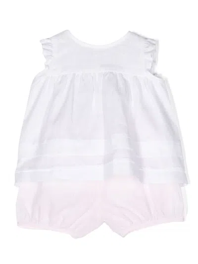 Il Gufo Babies' Pink And White Linen Two Piece Set