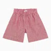 Il Gufo Pink Linen Bermuda Shorts In Red