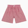 Il Gufo Pink Linen Bermuda Shorts In Red