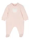 Il Gufo Pink Stretch Fleece Cotton Jumpsuit With Heart In Pink