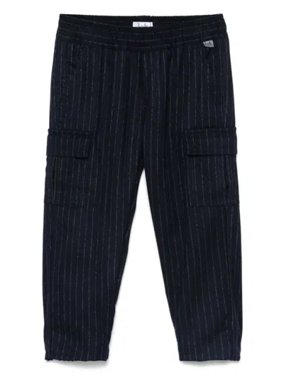 Il Gufo Kids' Pinstripe Cargo Pants In Blue