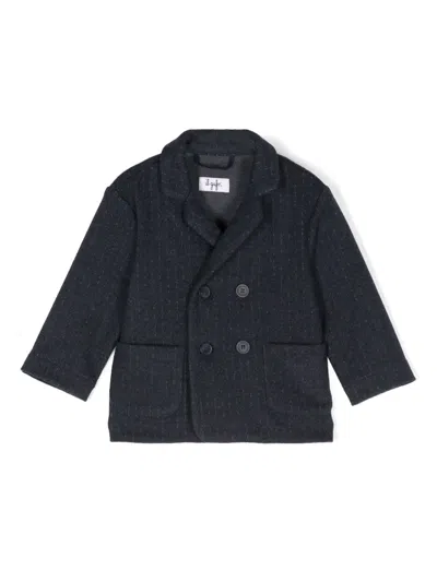 Il Gufo Babies' Pinstripe Double-breasted Blazer In Blue