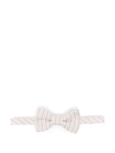 Il Gufo Kids' Pinstriped Bow Tie In White