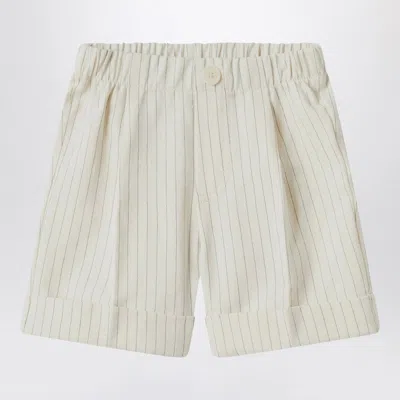 IL GUFO PINSTRIPED COTTON BERMUDA SHORTS
