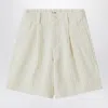 Il Gufo Pinstriped Cotton Bermuda Shorts In White