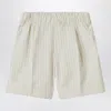 Il Gufo Pinstriped Cotton Bermuda Shorts In White