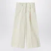 Il Gufo Pinstriped Cotton Pants In Neutral