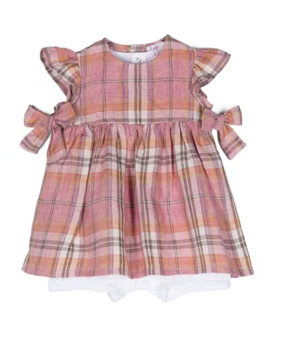 Il Gufo Plaid-check Cotton Babygrow Set In Pink