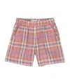 Il Gufo Plaid-check Linen Shorts In Pink