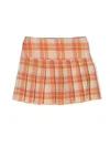 Il Gufo Plaid-check Pleated Miniskirt In Orange