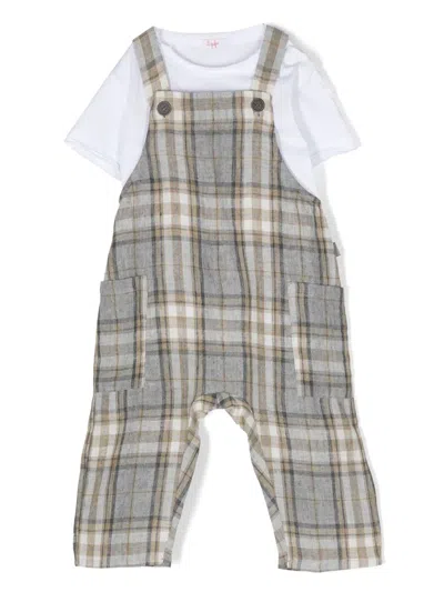Il Gufo Babies' Plaid-check Print Two-piece Set In Grey