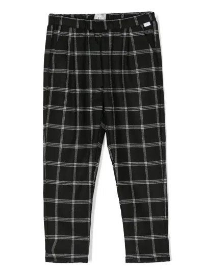Il Gufo Kids' Girls Black & White Check Trousers
