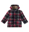 Il Gufo Tartan-check Print Duffle Coat In Blue