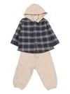 Il Gufo Plaid-pattern Hooded Tracksuit In Neutral