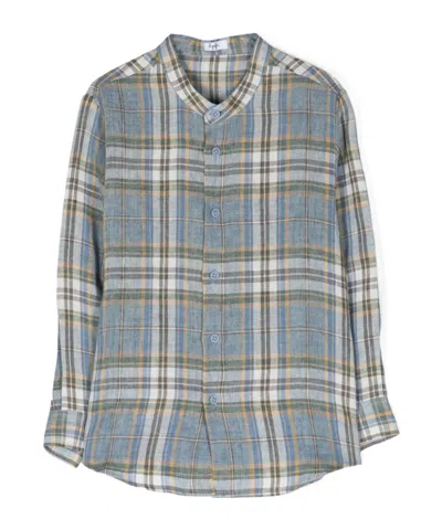 IL GUFO PLAID-PATTERN LINEN SHIRT