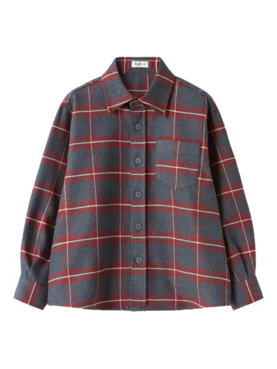 Il Gufo Kids' Plaid Pocket Shirt In Multi