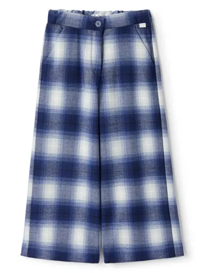 Il Gufo Kids' Plaid Trousers In Blue