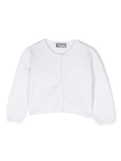 Il Gufo Babies' Plain Button-fastening Cardigan In White